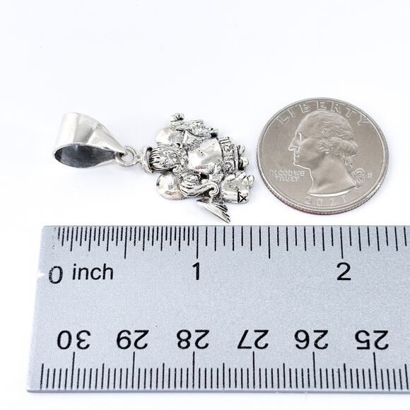 Vintage Thailand Sterling Silver 925 Guardian Angel Pendant - Picture 7 of 7